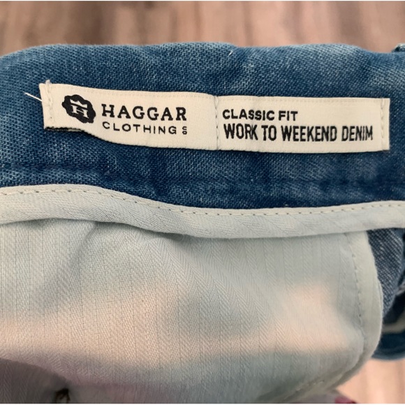 Hagger men’s jeans size 36w x32L pleat 100% cotton new with tags - Picture 5 of 8